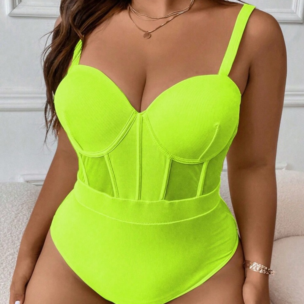 Women’s Neon Yellow One-Piece Swimsuit Small NWOT